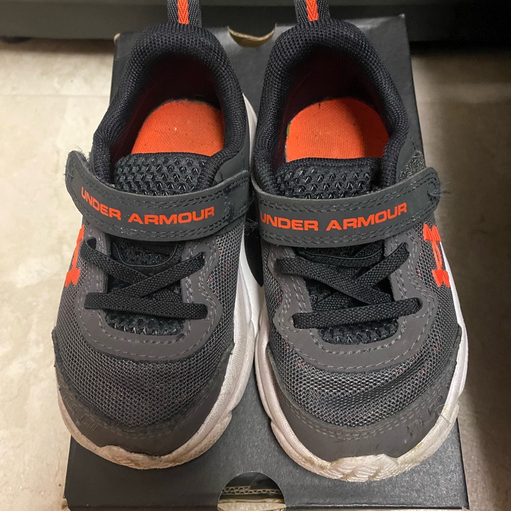 Under Armour Kids' Black and Orange Sneakers